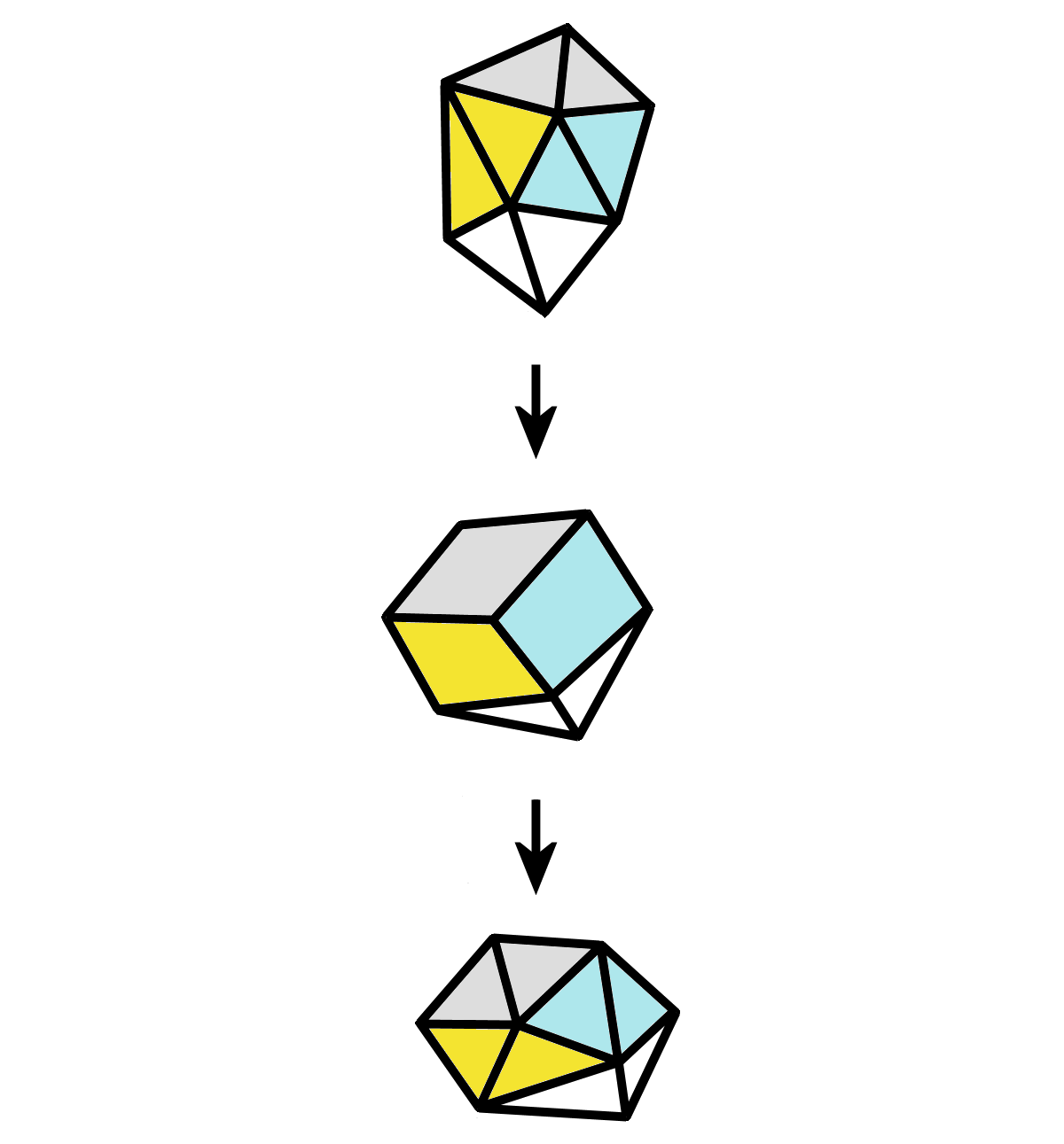 Diamond-square-diamond rearrangement