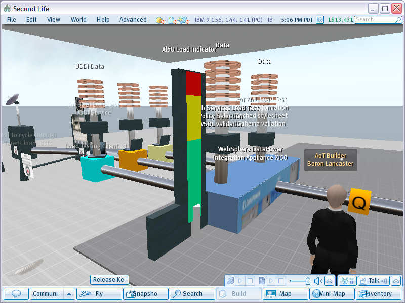 Virtual world showing
        enterprise software